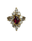 Bague 53 Bague marquise en or jaune 18K rubis et diamants 58 Facettes