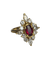Bague 53 Bague marquise en or jaune 18K rubis et diamants 58 Facettes