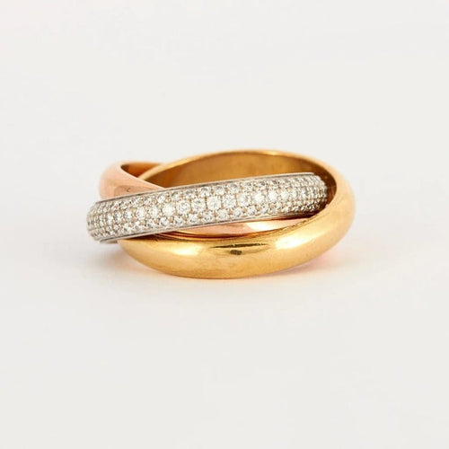 Bague 54 Cartier Trinity - Bague classique en or tricolore 18K et diamants 58 Facettes BO/230456