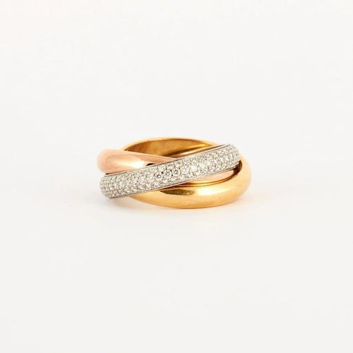 Bague 54 Cartier Trinity - Bague classique en or tricolore 18K et diamants 58 Facettes BO/230456