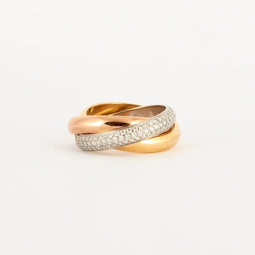 Bague 54 Cartier Trinity - Bague classique en or tricolore 18K et diamants 58 Facettes BO/230456
