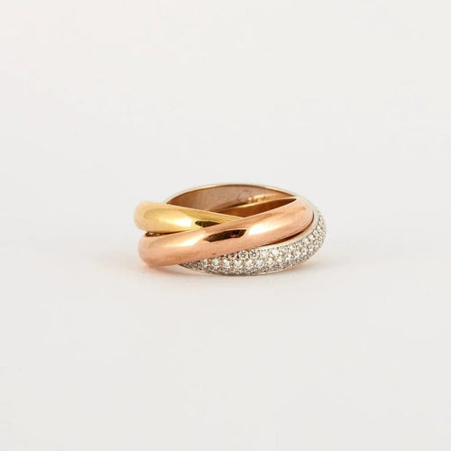 Bague 54 Cartier Trinity - Bague classique en or tricolore 18K et diamants 58 Facettes BO/230456