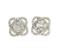 Boucles d'oreilles Boucles d'oreilles motif rose en or blanc 18K et diamants 58 Facettes