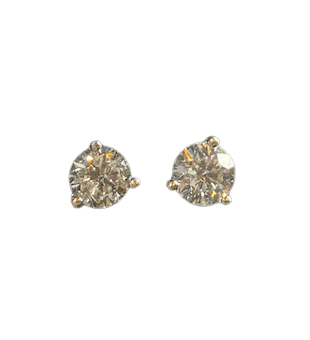 Boucles d'oreilles Puces d’oreilles en or blanc 14K et diamants 58 Facettes