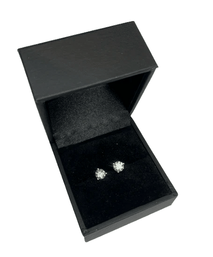 Boucles d'oreilles Puces d’oreilles en or blanc 14K et diamants 58 Facettes
