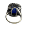 Bague 56 Bague saphir synthétique et diamants en or 18K et platine 58 Facettes