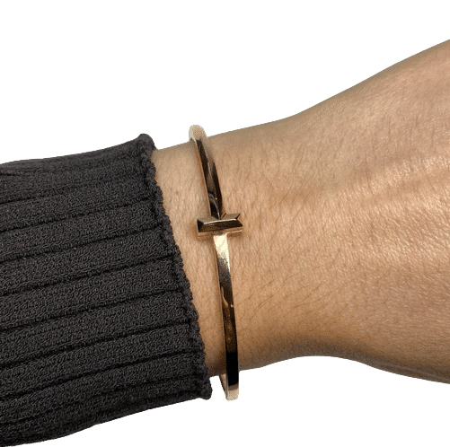 Bracelet Tiffany & Co. Tiffany T T1 - Bracelet étroit en or rose 18K 58 Facettes