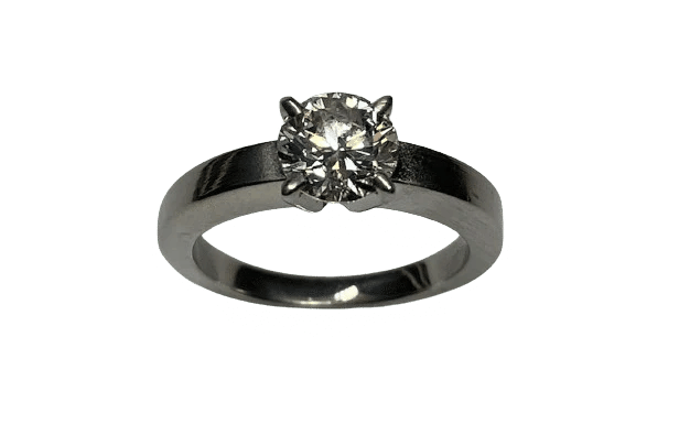 Bague 47 Cartier 1895 - Bague solitaire en platine avec diamant 58 Facettes