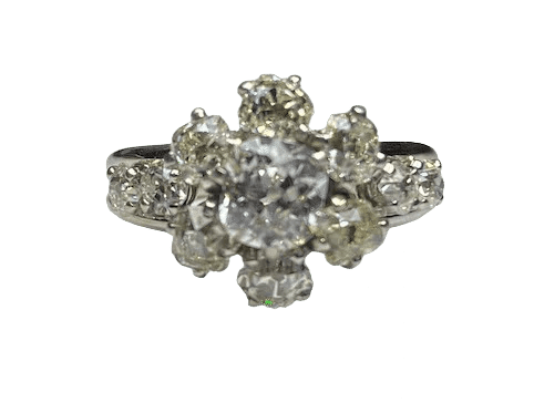 Bague 62 Bague marguerite en platine et diamants 58 Facettes