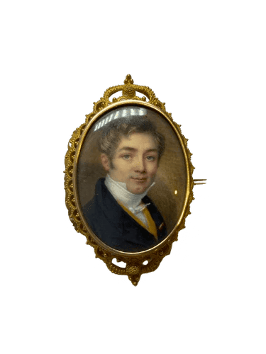 Broche Broche portrait en or jaune 18K et nacre 58 Facettes