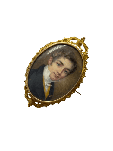 Broche Broche portrait en or jaune 18K et nacre 58 Facettes