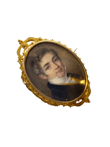 Broche Broche portrait en or jaune 18K et nacre 58 Facettes