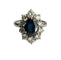 Bague 53 Bague en or 18K avec saphir et diamants 58 Facettes