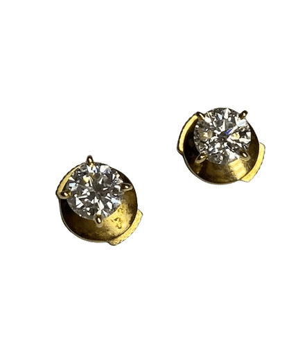 Boucles d'oreilles Boucles d'oreilles puces en or jaune 18K et diamants 58 Facettes