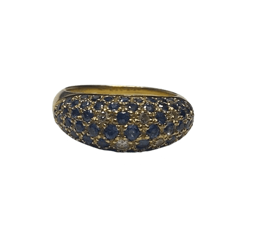 Bague 52 Poiray - Bague jonc en or jaune 18K saphirs et diamants 58 Facettes