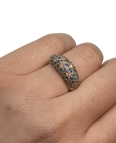 Bague 52 Poiray - Bague jonc en or jaune 18K saphirs et diamants 58 Facettes