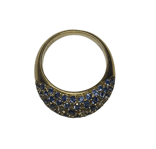 Bague 52 Poiray - Bague jonc en or jaune 18K saphirs et diamants 58 Facettes