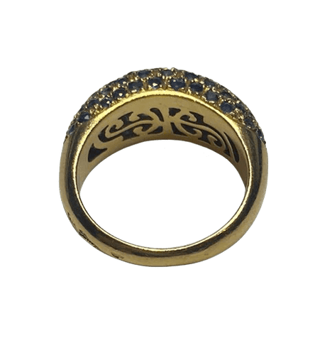 Bague 52 Poiray - Bague jonc en or jaune 18K saphirs et diamants 58 Facettes