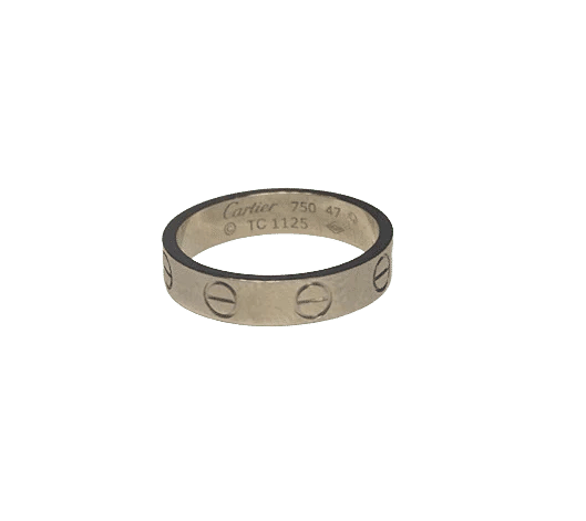 Bague 47 Cartier LOVE - Bague PM en or blanc 18K 58 Facettes