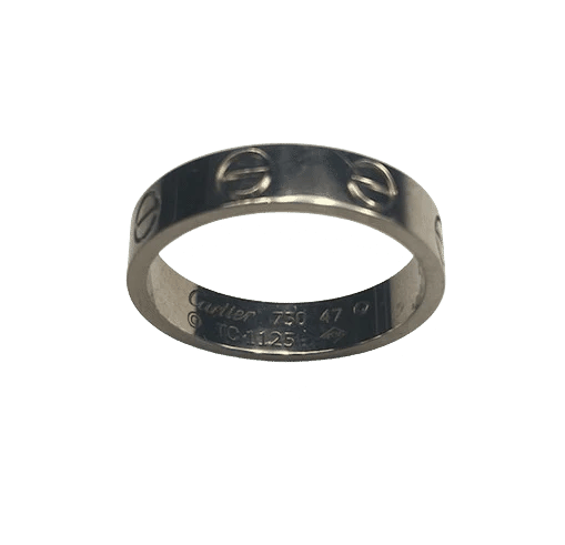 Bague 47 Cartier LOVE - Bague PM en or blanc 18K 58 Facettes