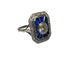 Bague 51 Bague Art déco en or jaune 18K, saphirs et diamants 58 Facettes