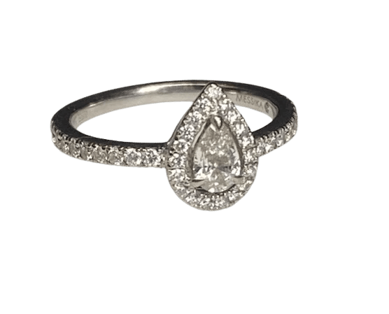 Bague 49 Messika Joy - Bague en or blanc 18K et diamant poire 0,25 ct 58 Facettes