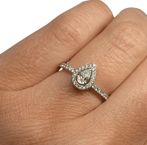 Bague 49 Messika Joy - Bague en or blanc 18K et diamant poire 0,25 ct 58 Facettes