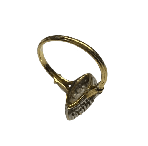 Bague 52 Bague marquise en or jaune 18k et diamants 58 Facettes