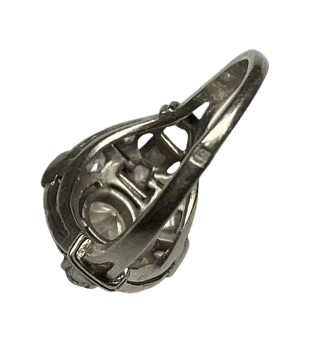 Bague 51 Bague Art déco en platine et diamants 58 Facettes