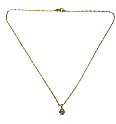 Collier Collier avec pendentif en or jaune 18K et diamant 0,90 ct 58 Facettes