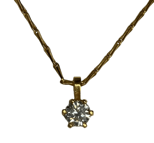 Collier Collier avec pendentif en or jaune 18K et diamant 0,90 ct 58 Facettes