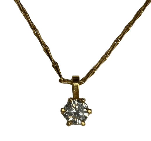 Collier Collier avec pendentif en or jaune 18K et diamant 0,90 ct 58 Facettes