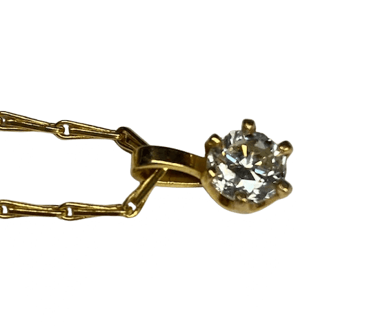 Collier Collier avec pendentif en or jaune 18K et diamant 0,90 ct 58 Facettes