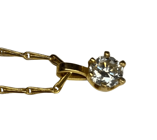 Collier Collier avec pendentif en or jaune 18K et diamant 0,90 ct 58 Facettes