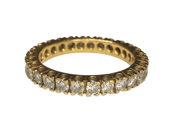 Bague 62 Alliance américaine - Bague en or jaune 18K et diamants 58 Facettes