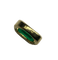 Bague 54 Bague godronnée en or jaune 18K, émeraude et diamants 58 Facettes