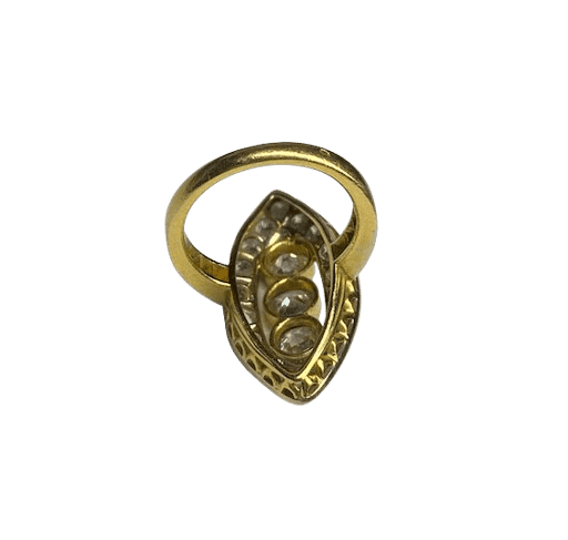 Bague 52 Bague marquise en or jaune 18K et diamants 58 Facettes 240313