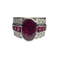 Bague 58 Bague en or blanc 18K avec diamants et rubis 58 Facettes