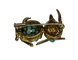 Broche Broche lapin en or jaune 18K avec turquoises et rubis 58 Facettes