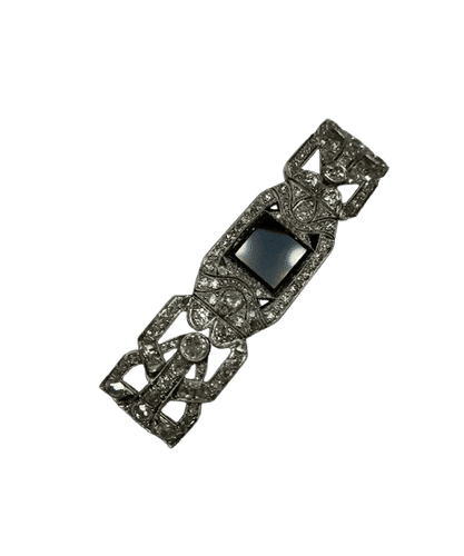 Broche Art déco - Broche en platine, diamants et onyx 58 Facettes 220203