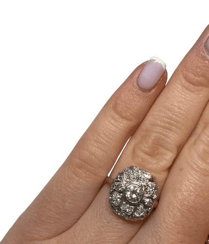 Bague 54 Bague en platine et diamants env. 0,30 ct 58 Facettes 240214