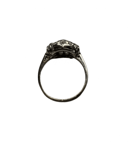 Bague 54 Bague en platine et diamants env. 0,30 ct 58 Facettes 240214
