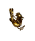 Broche Broche oiseau en or jaune 18K, perle, turquoises et rubis 58 Facettes 240470