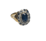 Bague 50 Bague en or jaune 18K, saphirs et diamants (T. 50) 58 Facettes