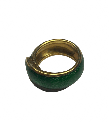 Bague 48 Van Cleef & Arpels - Bague vintage en or jaune 18K et émail vert 58 Facettes
