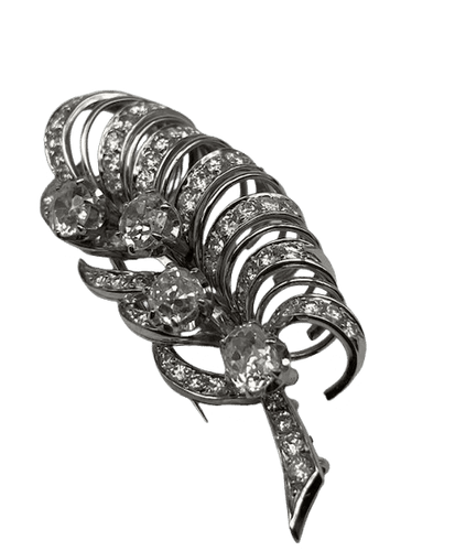 Broche Broche en or blanc 18K et diamants 58 Facettes 250159