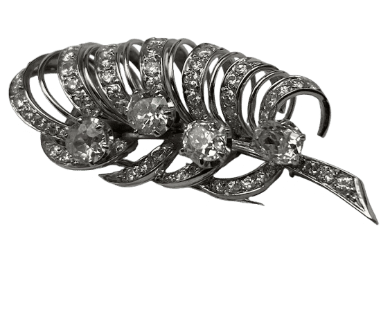Broche Broche en or blanc 18K et diamants 58 Facettes 250159