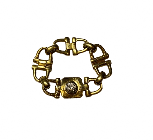 Bague 47 Cartier Vintage - Bague souple en or jaune 18K et diamant 58 Facettes