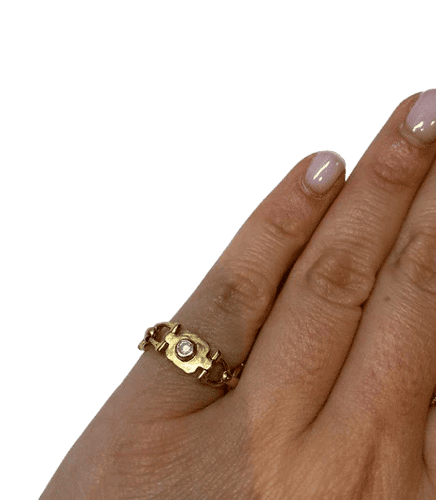 Bague 47 Cartier Vintage - Bague souple en or jaune 18K et diamant 58 Facettes