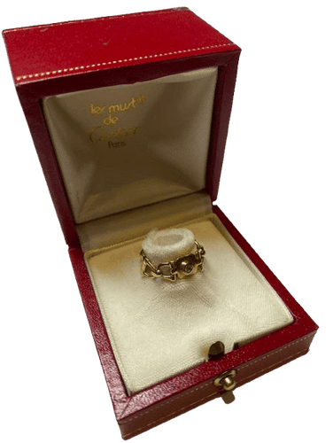 Bague 47 Cartier Vintage - Bague souple en or jaune 18K et diamant 58 Facettes